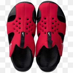 Red Nike Sandals Sunray Protect 2 - Water Shoe, HD Png Download - red nike logo png