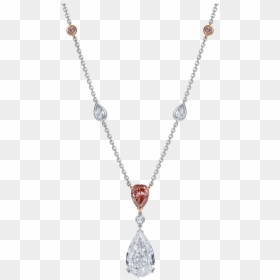 Mayfair Rose Necklace With Argyle Pink And White Diamonds - Locket, HD Png Download - white diamond shape png