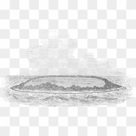 Circular Coral Reef And Lagoon, Engraving By W - Sketch, HD Png Download - black lagoon png