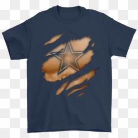Nfl Football Logo 3d Art Chest Dallas Cowboys Tattoo - Bts Ot7 T Shirt, HD Png Download - cowboys star logo png