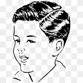 Boy Hair Clip Art Black And White, HD Png Download - white face png