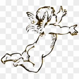 Free Cherubs Clip Art - Baby Angel Line Drawing, HD Png Download - angels png images