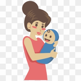 Mother Clip Art - Baby And Mom Cartoon, HD Png Download - mother and baby png