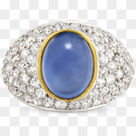 Cabochon Sapphire And Diamond Ring, - Engagement Ring, HD Png Download - bling star png
