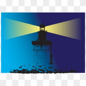 Lighthouse Illuminating At Dusk Svg Clip Arts - Illustration, HD Png Download - lighthouse vector png
