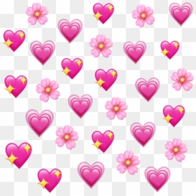 Emoji Emojis Emojiiphone Heart Pink Hearts Pinkhearts - Emoji Hearts And Flowers, HD Png Download - heart pink png