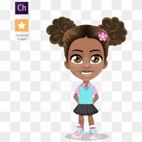 Transparent Little Girl Png - African American Girl Cartoon Gif, Png Download - girl png