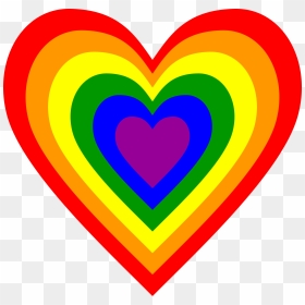 Rainbow Heart Clip Arts - Rainbow Heart Clip Art, HD Png Download - heart png