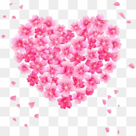 Transparent Heart Frame Png - Pink Flower Heart Png, Png Download - heart png
