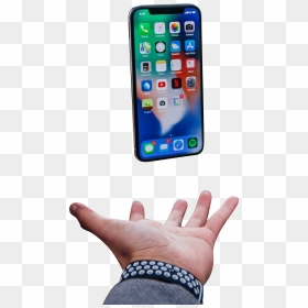 Iphone X Floating Over Palm - Floating Iphone Png, Transparent Png - iphone png
