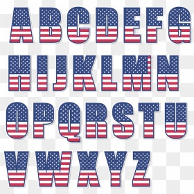 Usa Flag Alphabet Letters Vector Stickers - American Flag Alphabet Letters, HD Png Download - american flag png