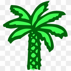 Free Vector Cartoon Green Palm Tree Clip Art Graphic - Cartoon Palm Tree, HD Png Download - palm tree png