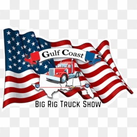 Gcbrts Logo Truck Show White - Wavy Waving American Flag, HD Png Download - american flag png