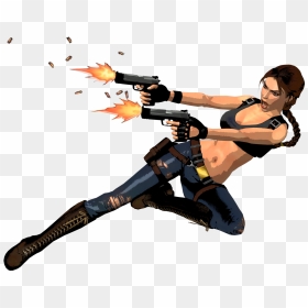 Lara Croft - Lara Croft Shooting Png, Transparent Png - gun png