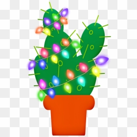 Christmas Cactus Clipart Png, Transparent Png - christmas lights png