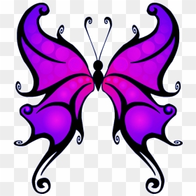 Purple Butterfly Png Clipart - Butterfly Cliparts Outline, Transparent Png - butterfly png