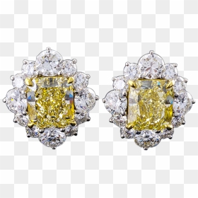 Fancy Light Yellow Diamond Earrings, - Earrings, HD Png Download - diamond png