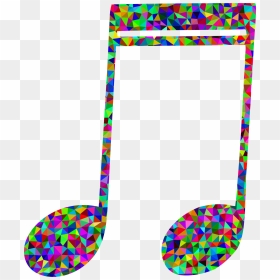 Prismatic Low Poly Musical Note Clip Arts - Rainbow Music Notes Clipart, HD Png Download - music note png