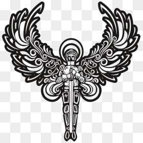 Halo Clipart Angel Wing - Angel Wings And Halo Drawing, HD Png Download - wings png
