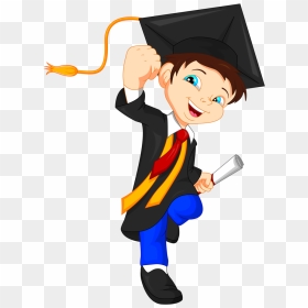 Textbook Clipart Graduation Cap - Dibujos De Niños Graduandose, HD Png Download - graduation cap png