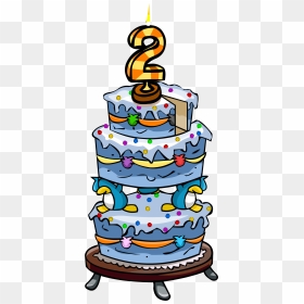 2nd Anniversary Party Cake - Club Penguin Birthday Cake, HD Png Download - birthday cake png