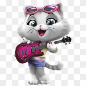 44 Cats Milady With Bass Guitar - Milady 44 Cats, HD Png Download - guitar png