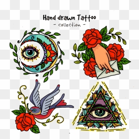 Old School Euclidean Vector Sticker Rose Tattoo - Tatuajes Old School Diseños, HD Png Download - tattoo png