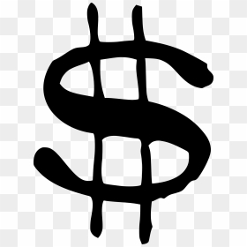 Black And White Funny Drawing Of A Dollar Sign Free - Money Sign, HD Png Download - dollar sign png