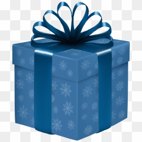 Blue Gift Box With Snowflakes Png Clipart - Blue Gift Box Clipart, Transparent Png - snowflakes png
