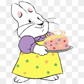Ruby Bunny Holding Birthday Cake - Cartoon, HD Png Download - birthday cake png