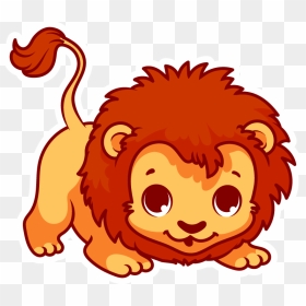 Lion Cartoon Clip Art - Cute Cartoon Lion Cub, HD Png Download - lion png
