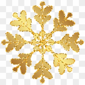 Gold Snowflake Transparent Clip Art Image - Transparent Gold Snowflake Clipart, HD Png Download - snowflakes png