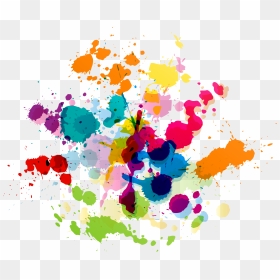 Colorful Paint Splatter Transparent Clip Art Image, HD Png Download - paint png