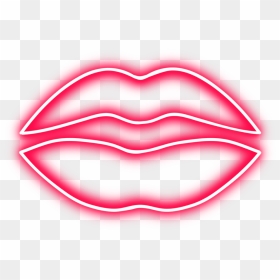 Neon Love Red Lip Lip - Neon Lips Png, Transparent Png - lips png