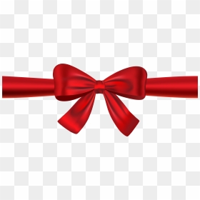 Red Ribbon Bow Png Transparent Image , Png Download - Ribbon With Bow Png, Png Download - bow png
