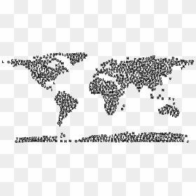 World Map Alphabet Clip Arts - World Made Of Letters, HD Png Download - world map png