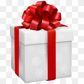 Gift Box With Snowflakes Png Clipart - Christmas Present Png Transparent, Png Download - snowflakes png