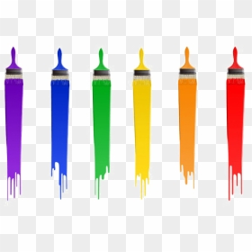 Holi Transparent Images - Rainbow Paint Brush Clip Art, HD Png Download - holi png