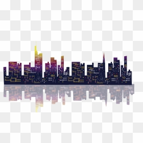 Pretty Night City Png Image - City Skyscrapers Vector Png, Transparent Png - city png