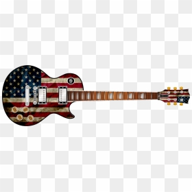 Transparent Usa Flag Png - Electric Guitar With American Flag, Png Download - usa flag png