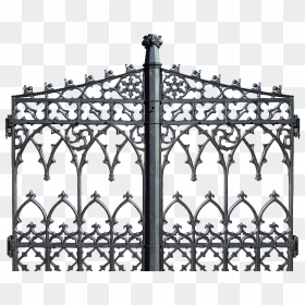 Gothic Black Iron Gate Door Png Stock Image - Iron Door Png, Transparent Png - door png