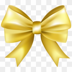 Transparent Gold Ribbon Bow Png - Yellow Bow Transparent, Png Download - bow png