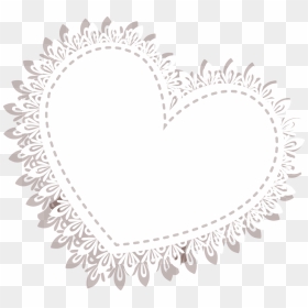 Lace White Heart Motif - Lace Heart Png, Transparent Png - lace png