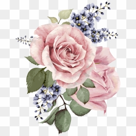 Transparent Background Watercolor Flowers Png , Png - Transparent Background Vintage Flower Png, Png Download - watercolor flowers png