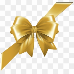 Gold Christmas Bow Png - Transparent Background Gold Ribbon Bow Png, Png Download - bow png