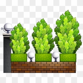 Fence With Plants Png Clipart - Outdoor Plants Clipart, Transparent Png - plants png