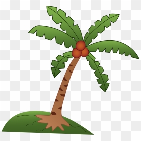 Flamingo Clipart Palm Tree - Coconut Tree Drawing For Kids, HD Png Download - palm trees png