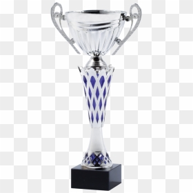 Silver & Blue Premium Cup Trophy - Diamond Trophy Png, Transparent Png - trophy png