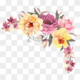 Free Png Transparent Watercolor Flowers Png Image With - Corner Transparent Background Watercolor Flower Png, Png Download - watercolor flowers png