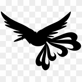 Butterfly,visual Arts,feather - Png Of Silhouette Of A Phoenix, Transparent Png - feather png